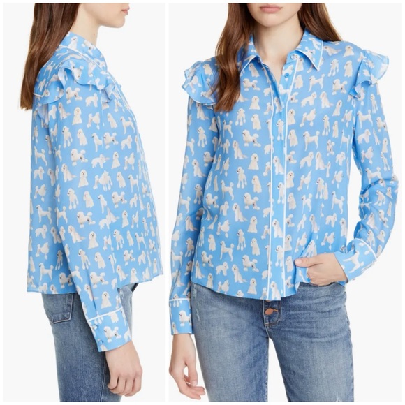 ALICE + OLIVIA Zimmer Poodle Silk Blouse - Picture 7 of 17
